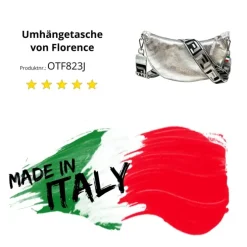 Florence Citytasche Echtleder Damen silber metallic OTF823J