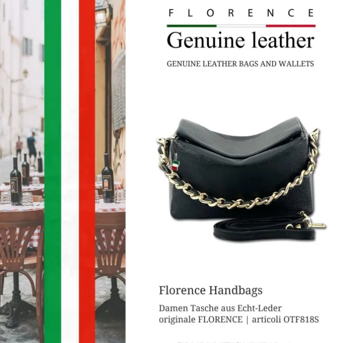 Florence Citytasche Echtleder Damen schwarz OTF818S