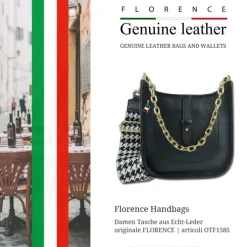 Florence Citytasche Echtleder Damen schwarz OTF158S