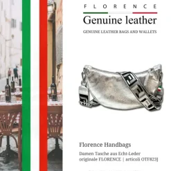 Florence Citytasche Echtleder Damen silber metallic OTF823J