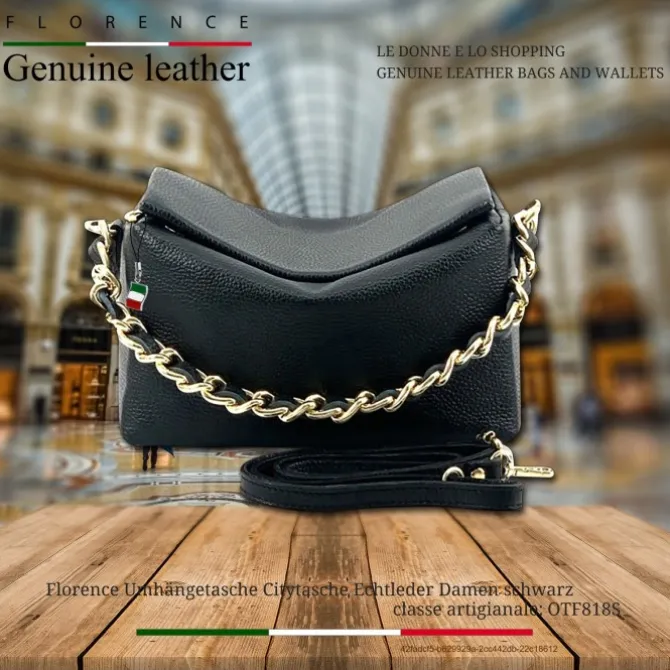 Florence Citytasche Echtleder Damen schwarz OTF818S