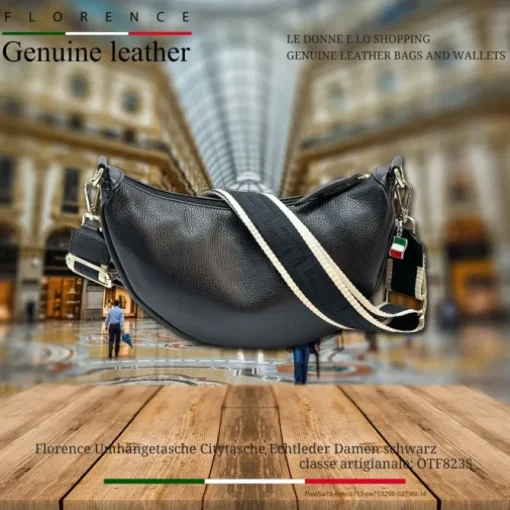 Florence Citytasche Echtleder Damen schwarz OTF823S
