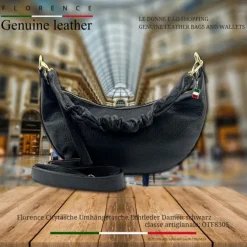 Florence Citytasche Echtleder Damen schwarz OTF830S