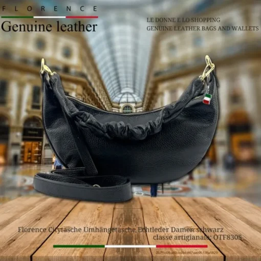 Florence Citytasche Echtleder Damen schwarz OTF830S