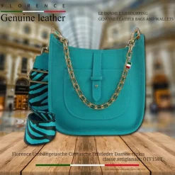 Florence Citytasche Echtleder Damen türkis OTF158T