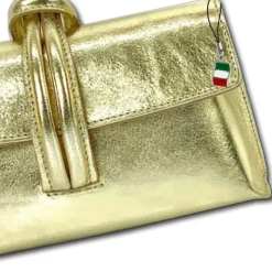 Florence Clutch Echtleder Tasche gold metallic OTF834Z