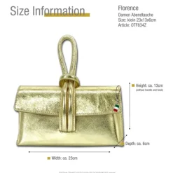 Florence Clutch Echtleder Tasche gold metallic OTF834Z