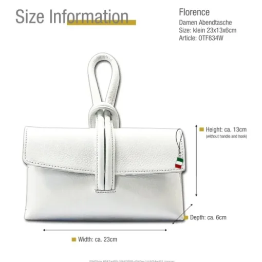 Florence Clutch Echtleder Tasche weiß OTF834W
