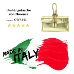 Florence Clutch Echtleder Tasche gold metallic OTF834Z