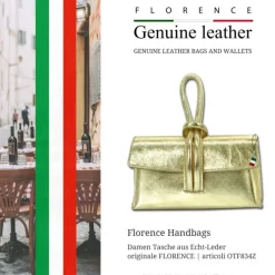 Florence Clutch Echtleder Tasche gold metallic OTF834Z