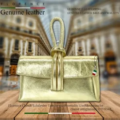 Florence Clutch Echtleder Tasche gold metallic OTF834Z