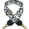 Florence Damen Boho-Gurt Canvas Leder schwarz weiß OGP003YS