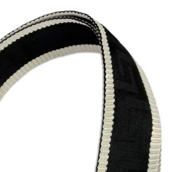 Florence Damen Boho-Gurt Canvas Leder schwarz beige OGF001JS