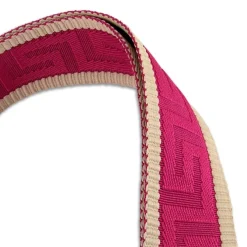 Florence Damen Boho-Gurt Canvas Leder pink beige OGF001JP