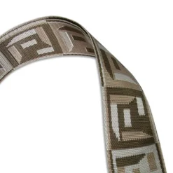 Florence Damen Boho-Gurt Canvas Leder weiß hellbraun silber OGF002JW