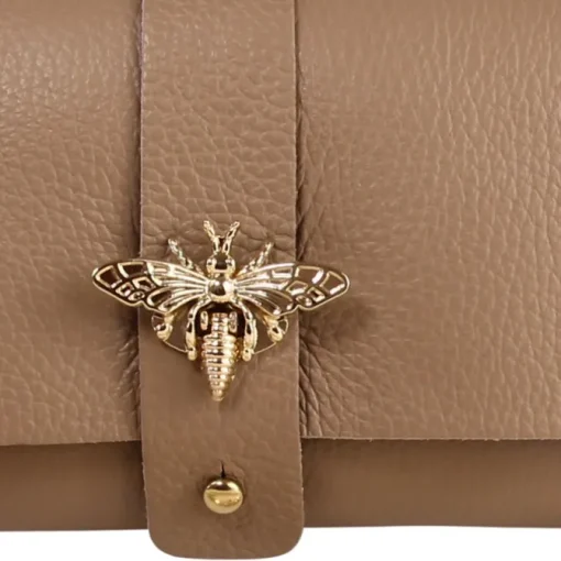 Florence Damen Clutch Biene echtes Leder Tasche taupe OTM803N