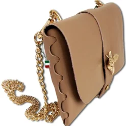 Florence Damen Clutch Biene echtes Leder Tasche taupe OTM803N