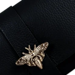 Florence Damen Clutch Biene Leder Tasche schwarz OTM803S