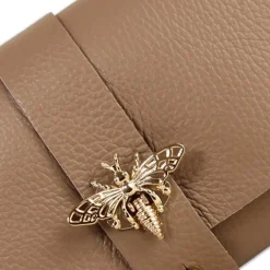 Florence Damen Clutch Biene echtes Leder Tasche taupe OTM803N
