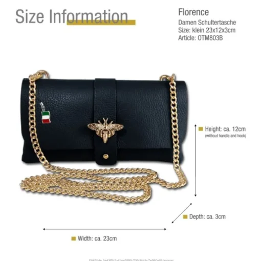 Florence Damen Clutch Biene Leder Tasche dunkelblau OTM803B
