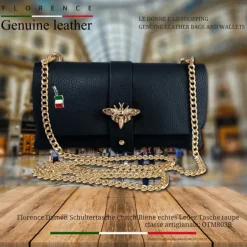 Florence Damen Clutch Biene Leder Tasche dunkelblau OTM803B