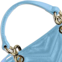 Florence Damen gesteppte Handtasche Echtleder hellblau OTM810H