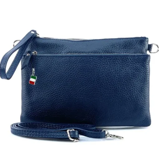Florence Damen Handgelenktasche Tasche Echtleder blau OTF816B