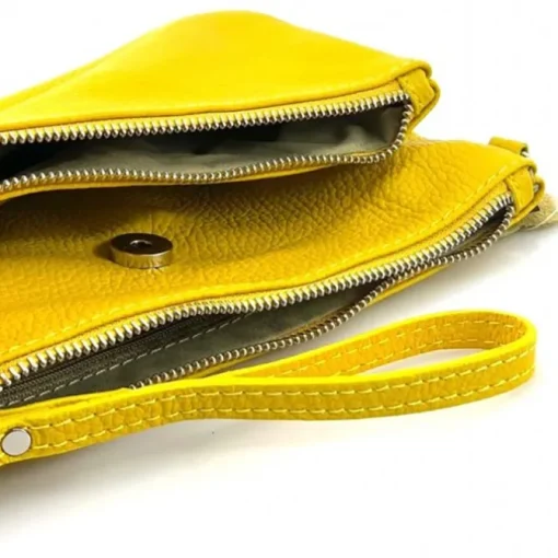 Florence Damen Handgelenktasche Tasche Echtleder blau OTF816B