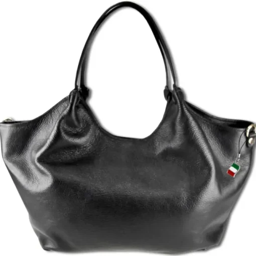 Florence Damen Handtasche, Schultertasche Leder Tasche schwarz OTM109S