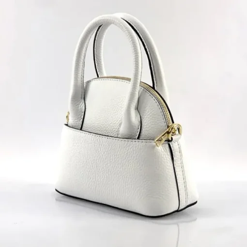 Florence Damen Handtasche Bowlingtasche Echtleder weiß OTF814W