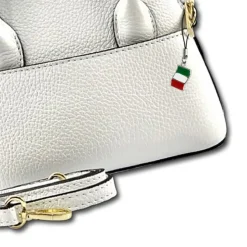Florence Damen Handtasche Bowlingtasche Echtleder weiß OTF814W
