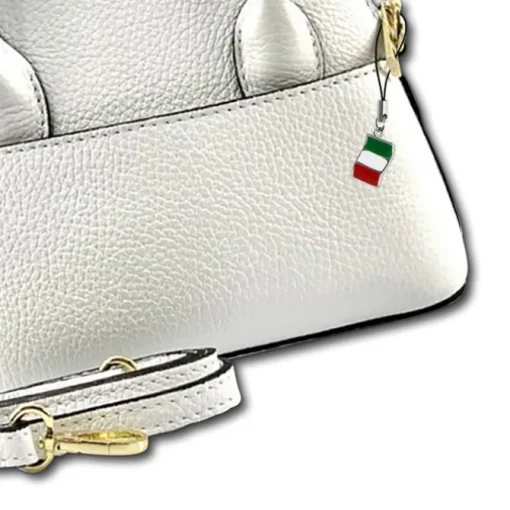 Florence Damen Handtasche Bowlingtasche Echtleder weiß OTF814W