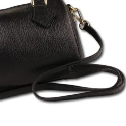 Florence Damen Handtasche Bowlingtasche Echtleder schwarz OTM807S
