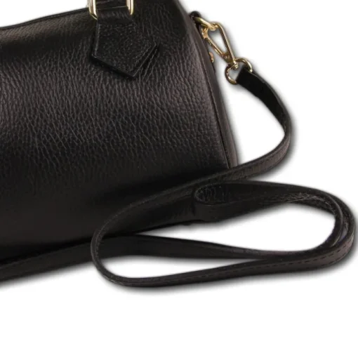 Florence Damen Handtasche Bowlingtasche Echtleder schwarz OTM807S