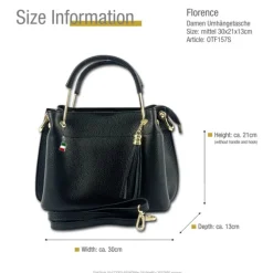 Florence Damen Handtasche Echtleder schwarz OTF157S