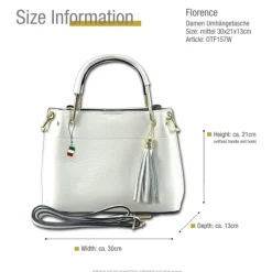 Florence Damen Handtasche Echtleder weiß OTF157W