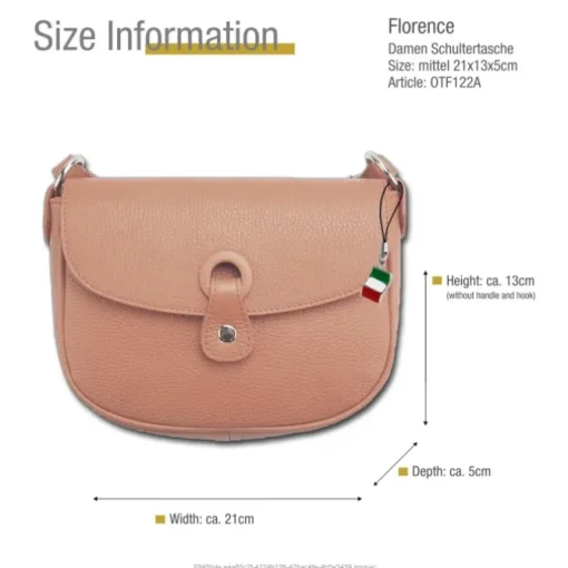 Florence Damen Handtasche Satteltasche Echtleder rosa OTF122A