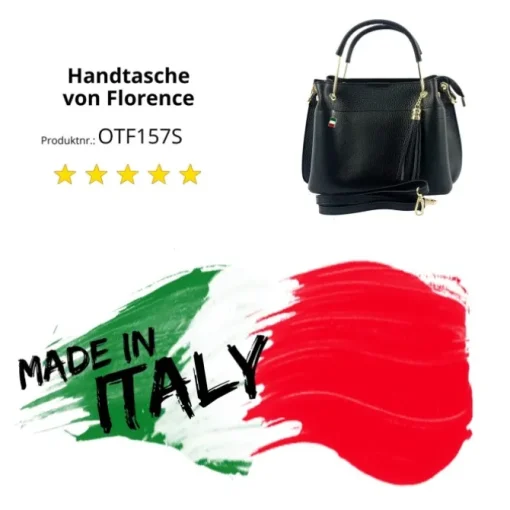 Florence Damen Handtasche Echtleder schwarz OTF157S