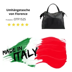 Florence Damen Handtasche Echtleder schwarz OTF152S
