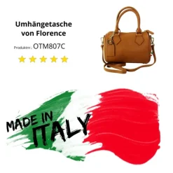 Florence Damen Handtasche Bowlingtasche Echtleder tan OTM807C