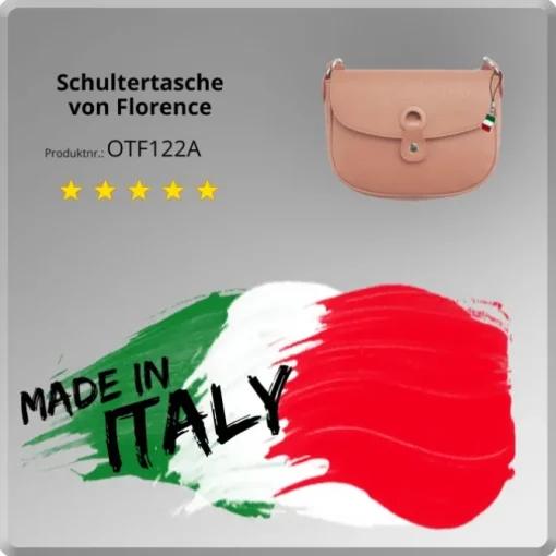 Florence Damen Handtasche Satteltasche Echtleder rosa OTF122A