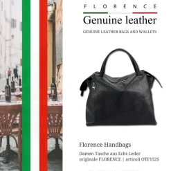 Florence Damen Handtasche Echtleder schwarz OTF152S