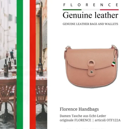 Florence Damen Handtasche Satteltasche Echtleder rosa OTF122A