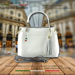 Florence Damen Handtasche Echtleder weiß OTF157W