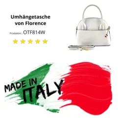 Florence Damen Handtasche Bowlingtasche Echtleder weiß OTF814W