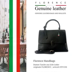 Florence Damen Handtasche Echtleder schwarz OTF153S