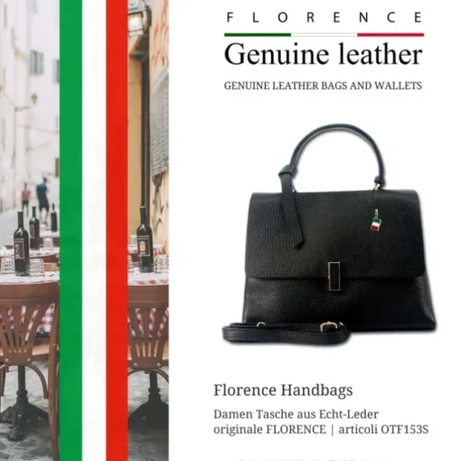 Florence Damen Handtasche Echtleder schwarz OTF153S