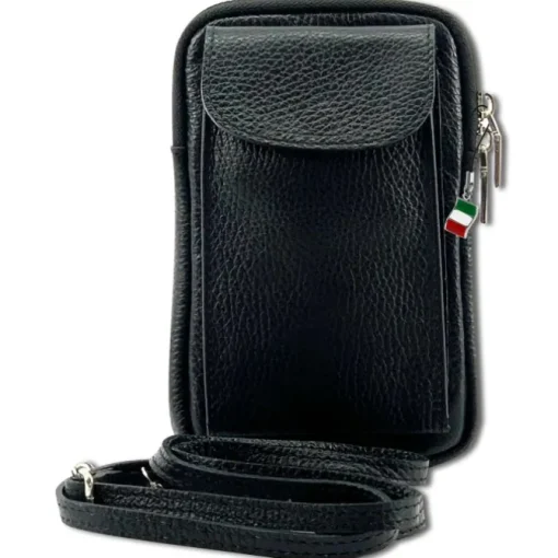Florence Damen Mini-Handtasche echtes Leder Tasche schwarz OTF827S