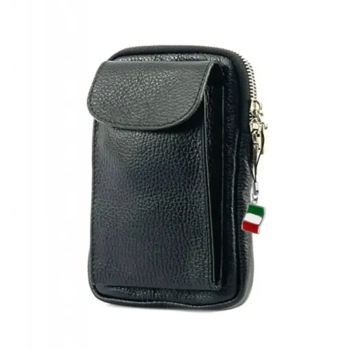 Florence Damen Mini-Handtasche echtes Leder Tasche schwarz OTF827S