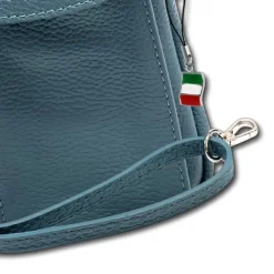 Florence Damen Mini-Handtasche echtes Leder Tasche hellblau OTF827H